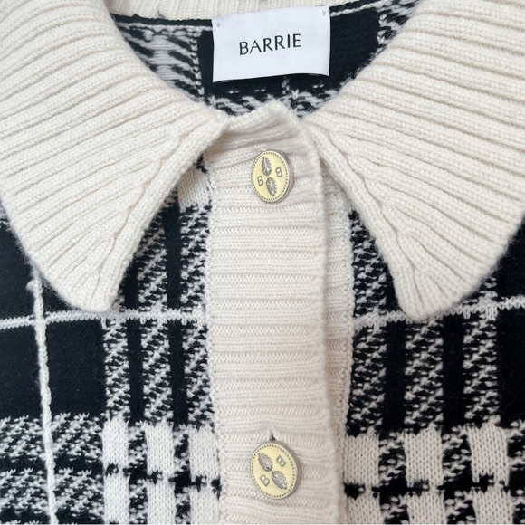New Barrie Checked 100% Cashmere Cardigan Women Size M NWOT - Picture 9 of 17
